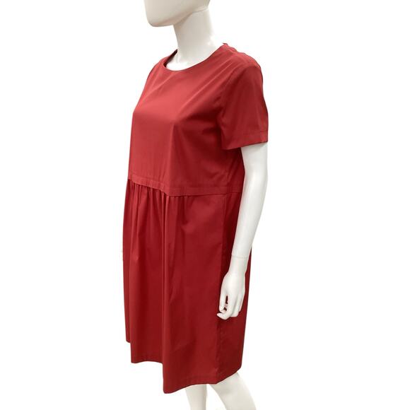 NWOT Max Mara Dress Women’s Size L Cotton Blend Short Sleeves Red Gorgeous! - Picture 2 of 5